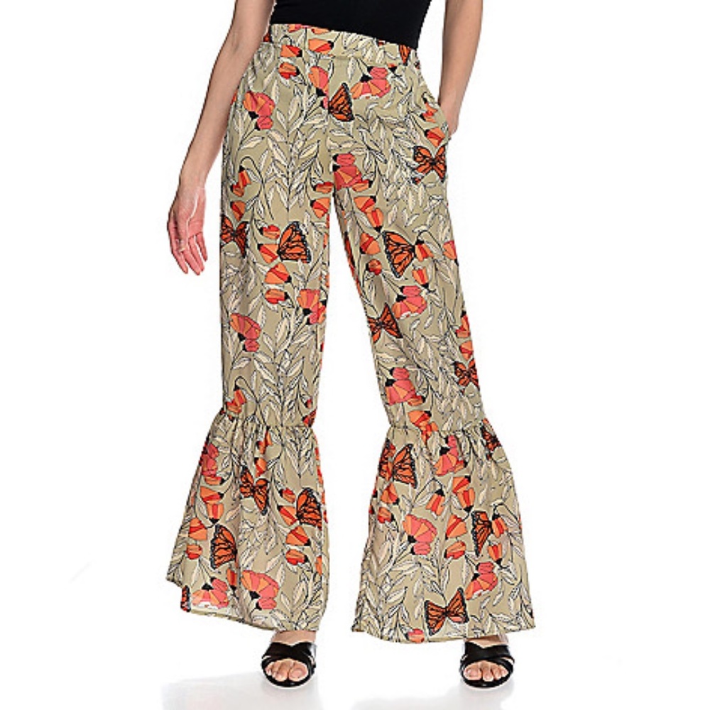 3/$30 mōd x Wide Leg Monarch Butterfly Pants NWOT